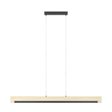Eglo - LED Aptumšojama lustra ar auklu LED/25,5W/230V 3000K melna/bēša