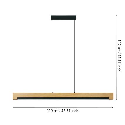 Eglo - LED Aptumšojama lustra ar auklu LED/25,5W/230V 3000K melna/bēša