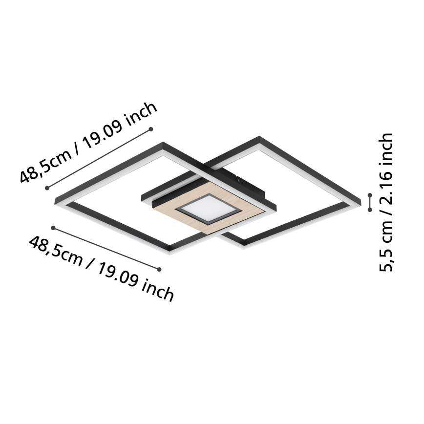 Eglo - LED Aptumšojama griestu lampa 2xLED/17W/230V +1xLED/4,2W 2700-6500K + tālvadības pults