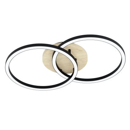 Eglo - LED Aptumšojama griestu lampa 2xLED/16W/230V 2700-6500K bēša/melna ZigBee