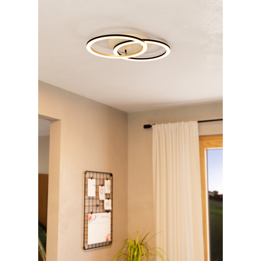 Eglo - LED Aptumšojama griestu lampa 2xLED/16W/230V 2700-6500K bēša/melna ZigBee