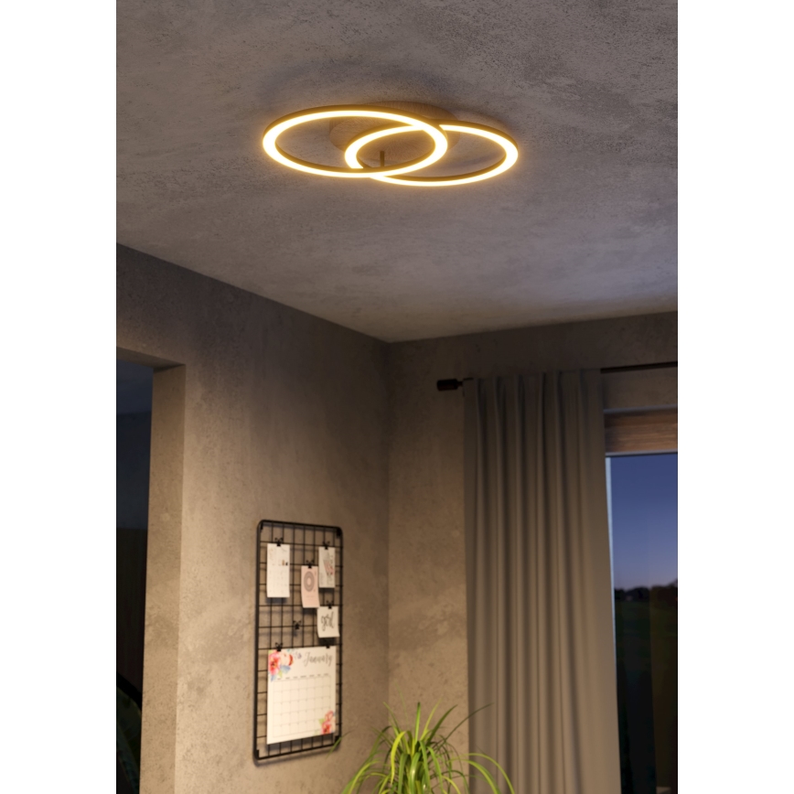 Eglo - LED Aptumšojama griestu lampa 2xLED/16W/230V 2700-6500K bēša/melna ZigBee