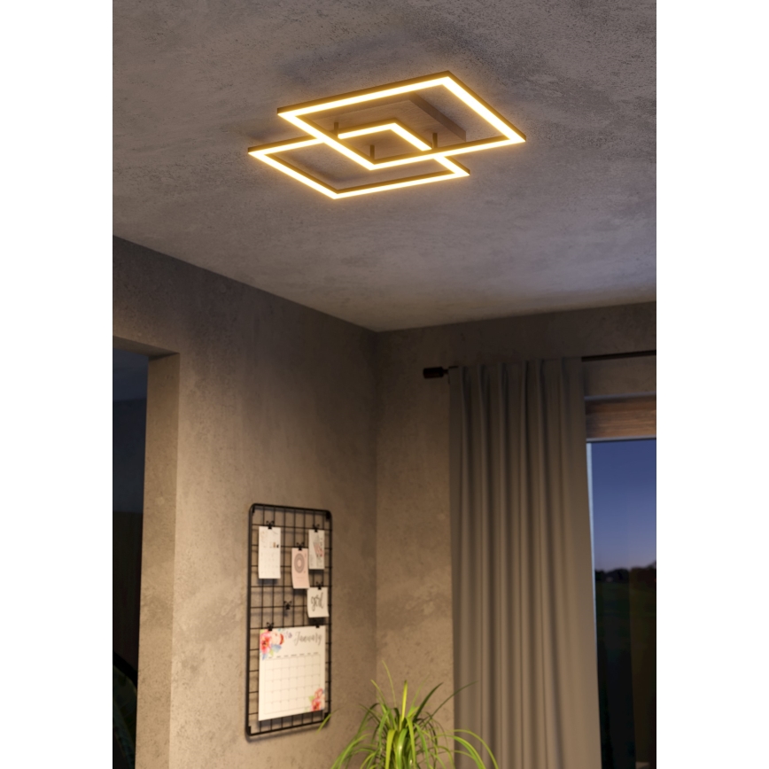Eglo - LED Aptumšojama virsapmetuma lustra 4xLED/32W/230V 2700-6500K brūna/melna