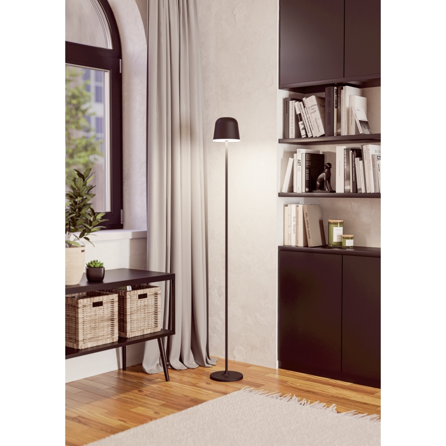 Eglo - LED Aptumšojama āra uzlādējams grīdas stāvlampa LED/4,3W/5V 2400/3000/4000K IP54 melna