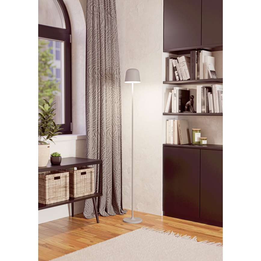 Eglo - LED Aptumšojama āra uzlādējams grīdas stāvlampa LED/4,3W/5V 2400/3000/4000K IP54 pelēka