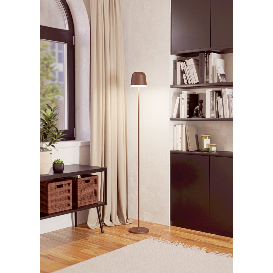 Eglo - LED Aptumšojama āra uzlādējams grīdas stāvlampa LED/4,3W/230V 2400/3000/4000K IP54 brūna