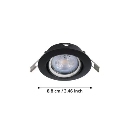 Eglo - KOMPLEKTS 3x LED Iegremdējama lampa 1xGU10/4W/230V melna