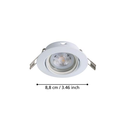 Eglo - KOMPLEKTS 3x LED Iegremdējama lampa 1xGU10/4W/230V balta