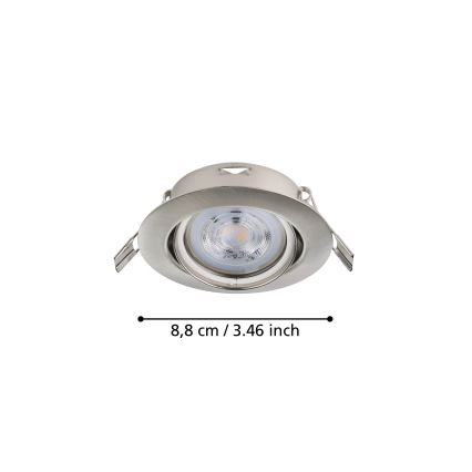 Eglo - KOMPLEKTS 3x LED Iegremdējama lampa 1xGU10/4W/230V matēts hroms