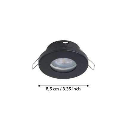 Eglo - KOMPLEKTS 3xLED Vannas istabas iegremdējama lampa 1xGU10/4W/230V IP44 melna