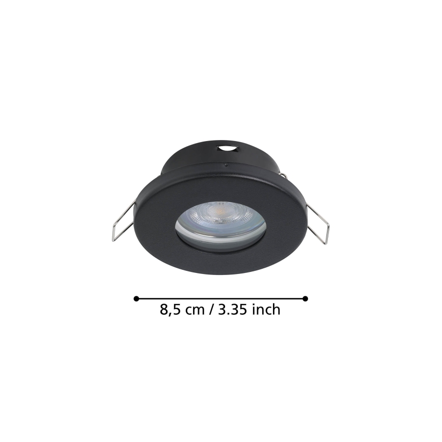 Eglo - KOMPLEKTS 3xLED Vannas istabas iegremdējama lampa 1xGU10/4W/230V IP44 melna