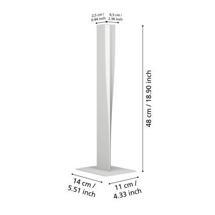 Eglo - regulējama LED RGBW galda lampa LED/9W/230V 2700–6500K pelēka