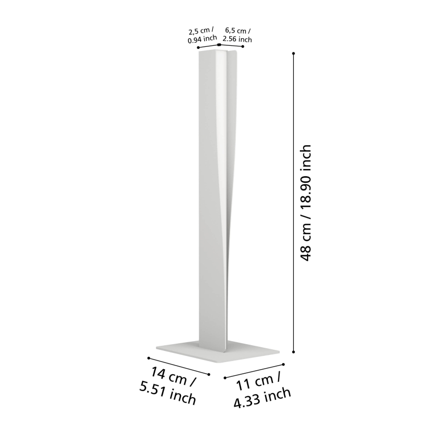Eglo - regulējama LED RGBW galda lampa LED/9W/230V 2700–6500K pelēka
