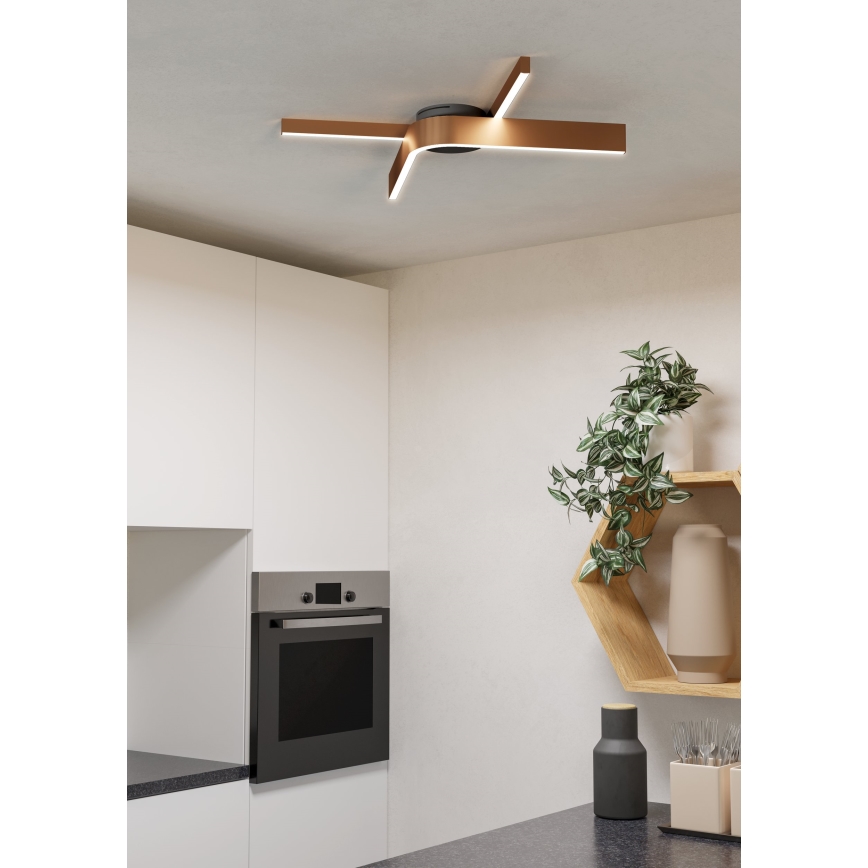 Eglo - LED RGBW dimmējams griestu gaismeklis 2xLED/18W/230V 2700-6500K vara/melns