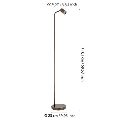 Eglo - Grīdas lampa 1xGU10/5W/230V bronzas krāsas