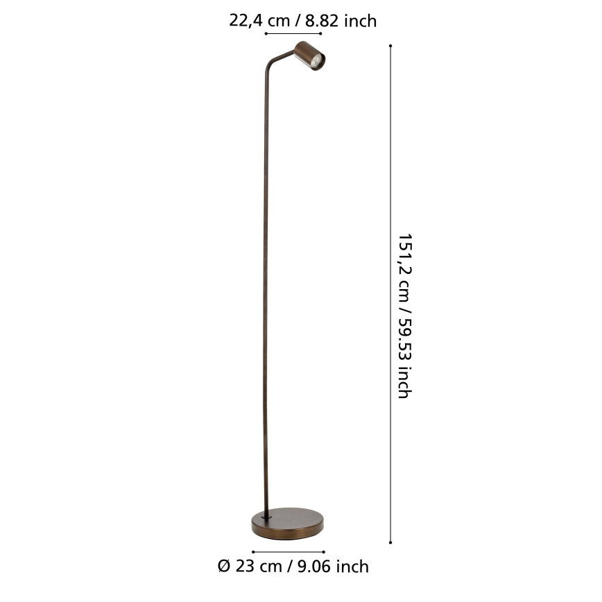 Eglo - Grīdas lampa 1xGU10/5W/230V bronzas krāsas