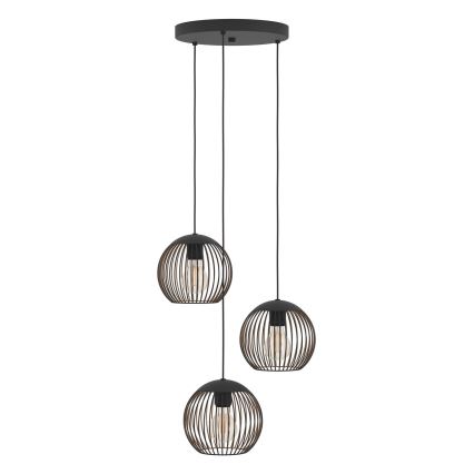 Eglo - Karājoša lampa uz kabeļa 3xE27/60W/230V melna