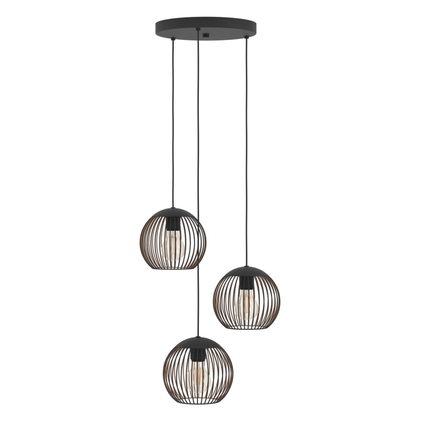 Eglo - Karājoša lampa uz kabeļa 3xE27/60W/230V melna