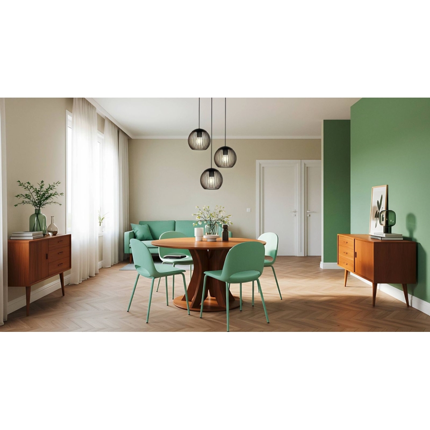 Eglo - Karājoša lampa uz kabeļa 3xE27/60W/230V melna