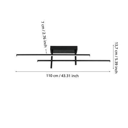 Eglo - LED griestu lampa LED/20W/230V melna