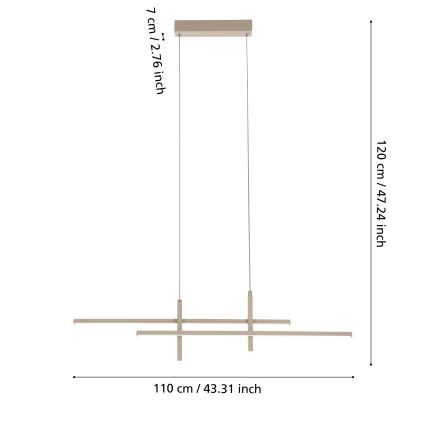 Eglo - LED pakaramais gaismeklis ar kabeli LED/20W/230V bēšs