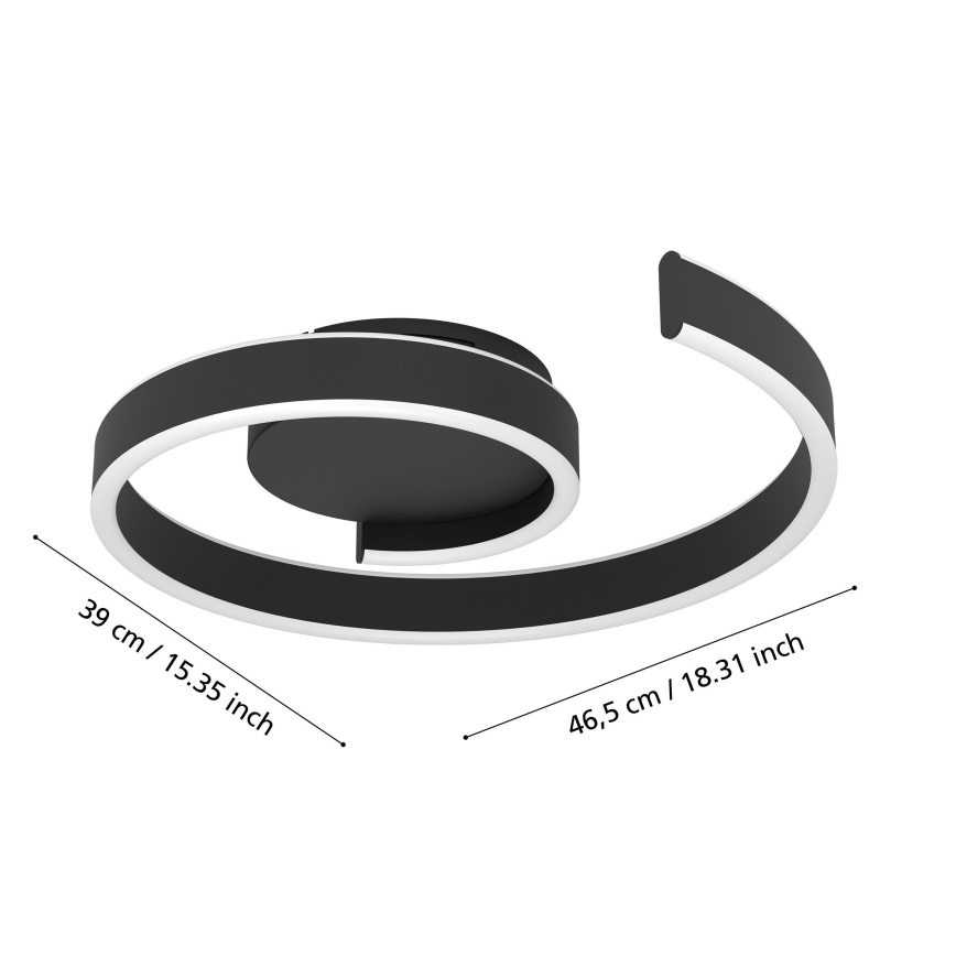Eglo - LED RGBW aptumšojams griestu gaismeklis LED/37W/230V 3000-6500K melns