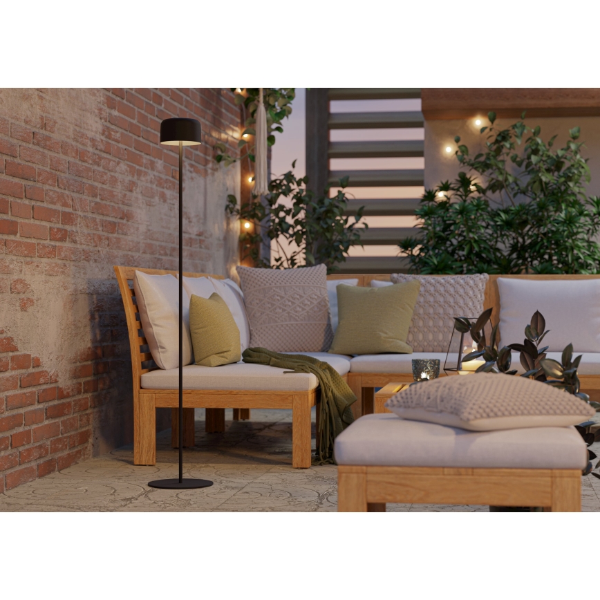 Eglo - LED saules uzlādes stāvlampa ar skārienvadību LED/2,8W/3,7V 1800 mAh IP44 melna