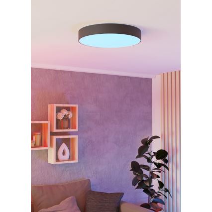Eglo - LED RGBW dimējama griestu lampa LED/26W/230V 2700-6500K Ø 49 cm melna