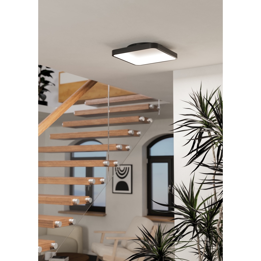Eglo - LED RGBW griestu gaismeklis ar regulējamu spilgtumu LED/20W/230V 2700-6500K 35x35 cm melns