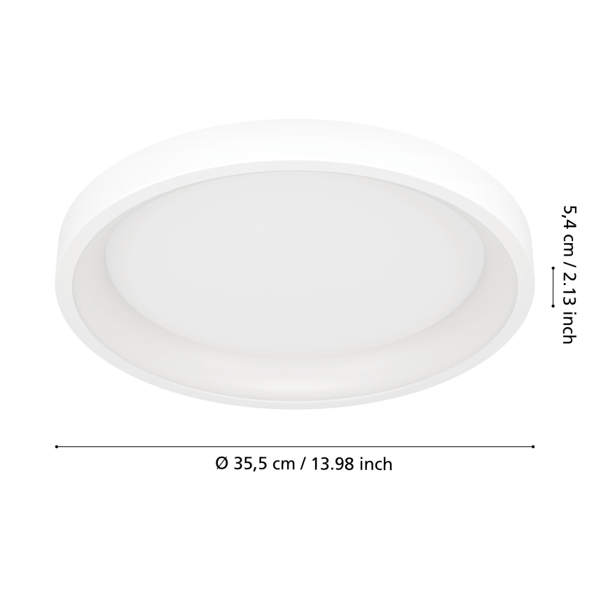 Eglo - LED RGBW regulējama griestu lampa LED/19,6W/230V 2700-6500K Ø 35 cm balta