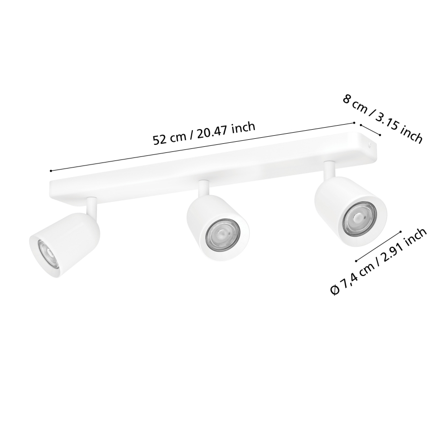 Eglo - Virziena gaismeklis 3xGU10/10W/230V balts