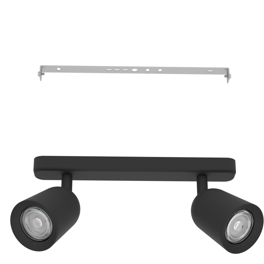 Eglo - virziena gaismeklis 2xGU10/10W/230V melns