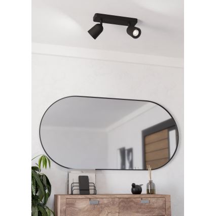 Eglo - virziena gaismeklis 2xGU10/10W/230V melns