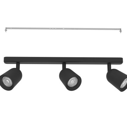 Eglo - Virziena gaismeklis 3xGU10/10W/230V melns