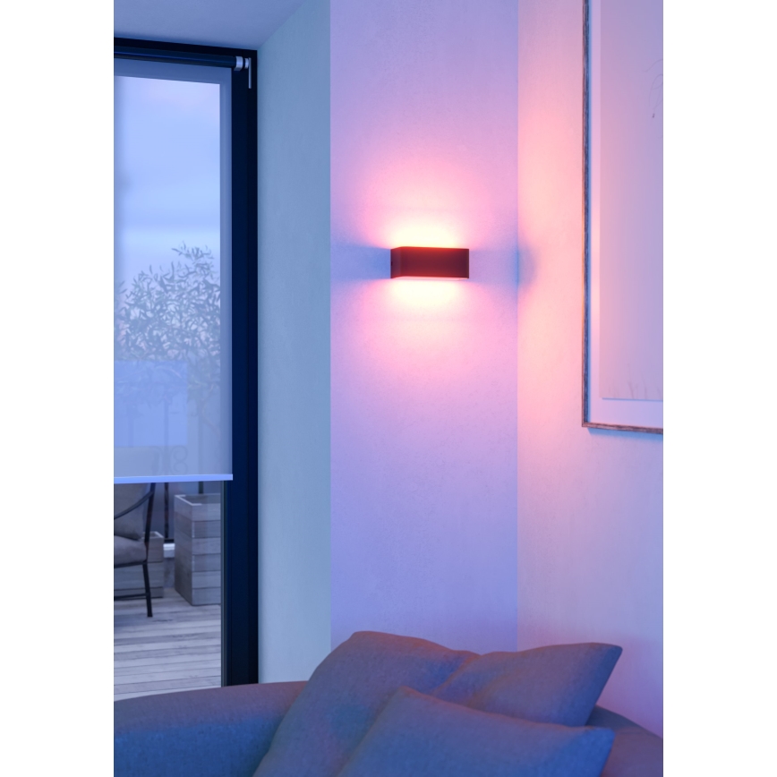 Eglo - RGBW LED dimmējams āra sienas gaismeklis LED/10W/230V 2700-6500K IP55 melns