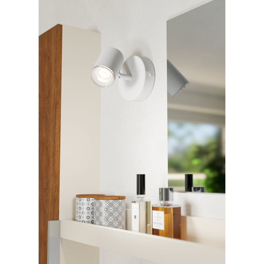 Eglo - Vannas istabas sienas virziena gaismeklis 1xGU10/5W/230V IP44 balts