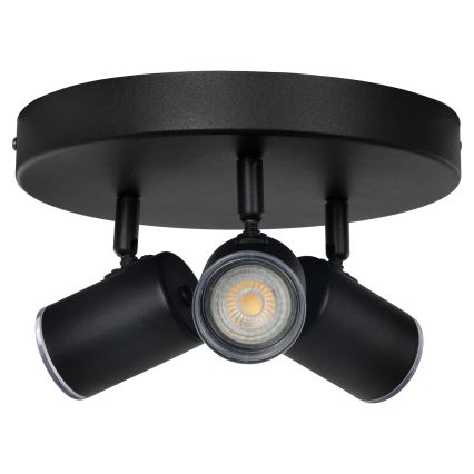 Eglo - Vannas istabas spotgaismeklis 3xGU10/5W/230V Ø 25 cm IP44 melns