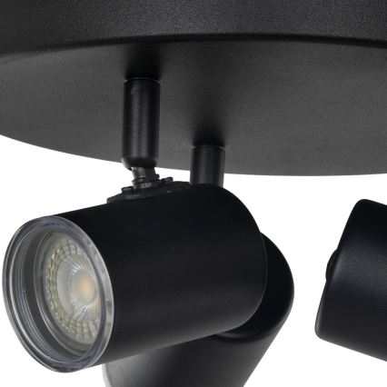 Eglo - Vannas istabas spotgaismeklis 3xGU10/5W/230V Ø 25 cm IP44 melns