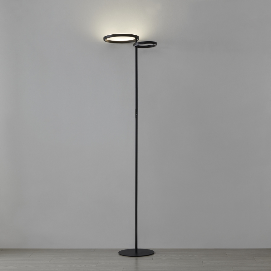 Eglo - LED regulējamā stāvlampa LED/16W/230V + LED/12W melna