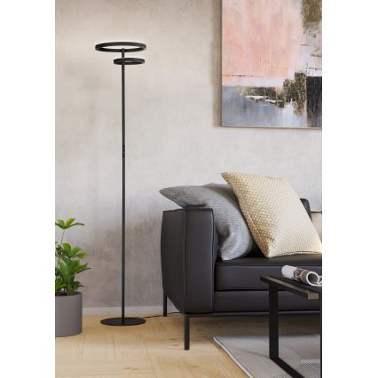 Eglo - LED regulējamā stāvlampa LED/16W/230V + LED/12W melna