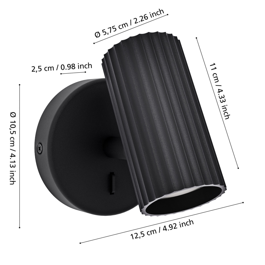Eglo - Sienas spota gaismeklis 1xGU10/5W/230V melns
