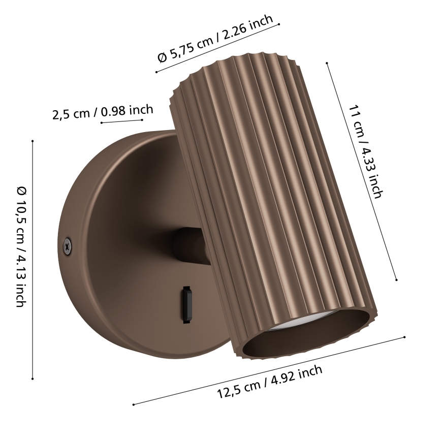Eglo - Sienas prožektors 1xGU10/5W/230V brūns