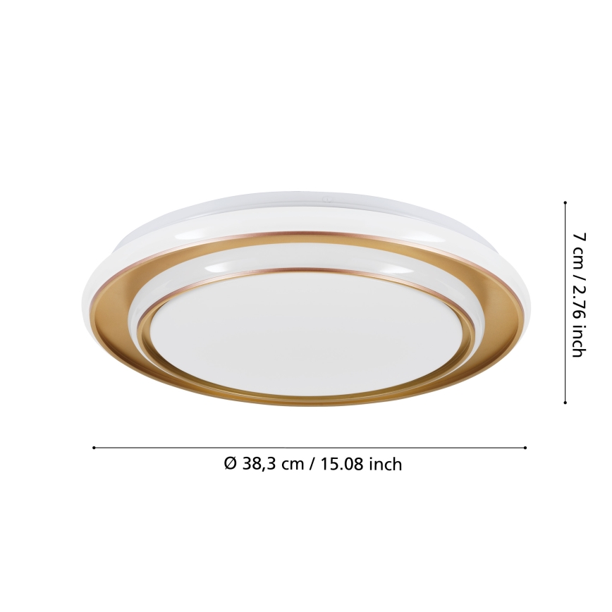 Eglo - LED griestu gaismeklis LED/24W/230V 2700/4000/6500K Ø 40 cm, zelta krāsas