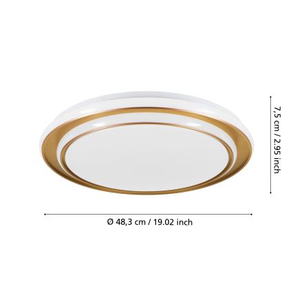 Eglo - LED griestu gaismeklis LED/36W/230V 2700/4000/6500K Ø 49 cm zelta