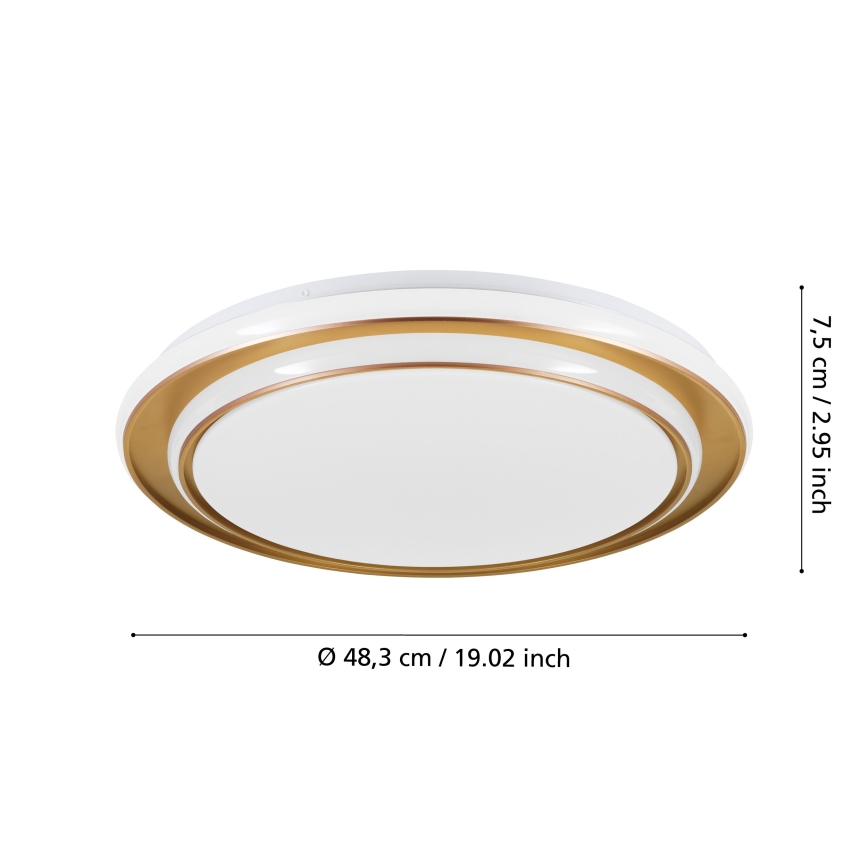 Eglo - LED griestu gaismeklis LED/36W/230V 2700/4000/6500K Ø 49 cm zelta
