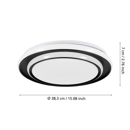 Eglo - LED griestu lampa LED/24W/230V Ø 40 cm melna