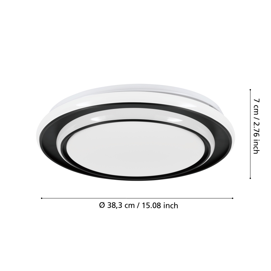 Eglo - LED griestu lampa LED/24W/230V Ø 40 cm melna