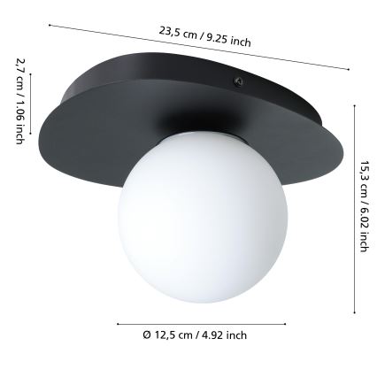 Eglo - LED sienas gaismeklis vannas istabai 1xG9/4,2W/230V IP44 melns