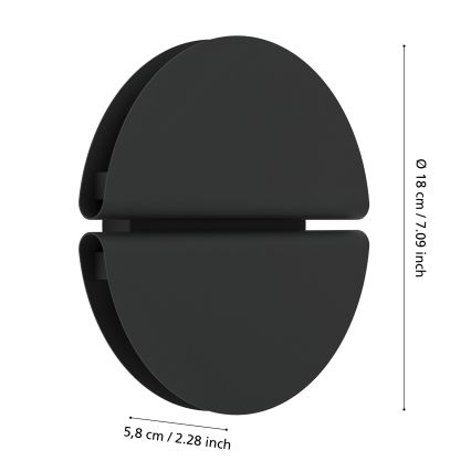 Eglo - LED āra sienas gaismeklis LED/4,5W/230V 2700/4000/6500K IP44 melns