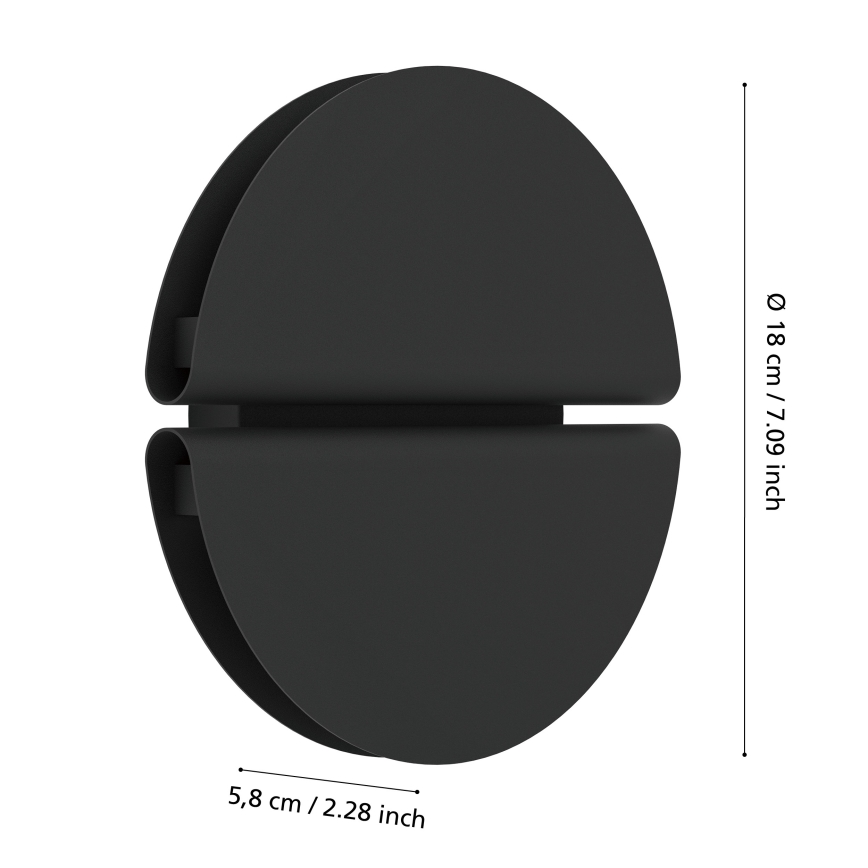 Eglo - LED āra sienas gaismeklis LED/4,5W/230V 2700/4000/6500K IP44 melns